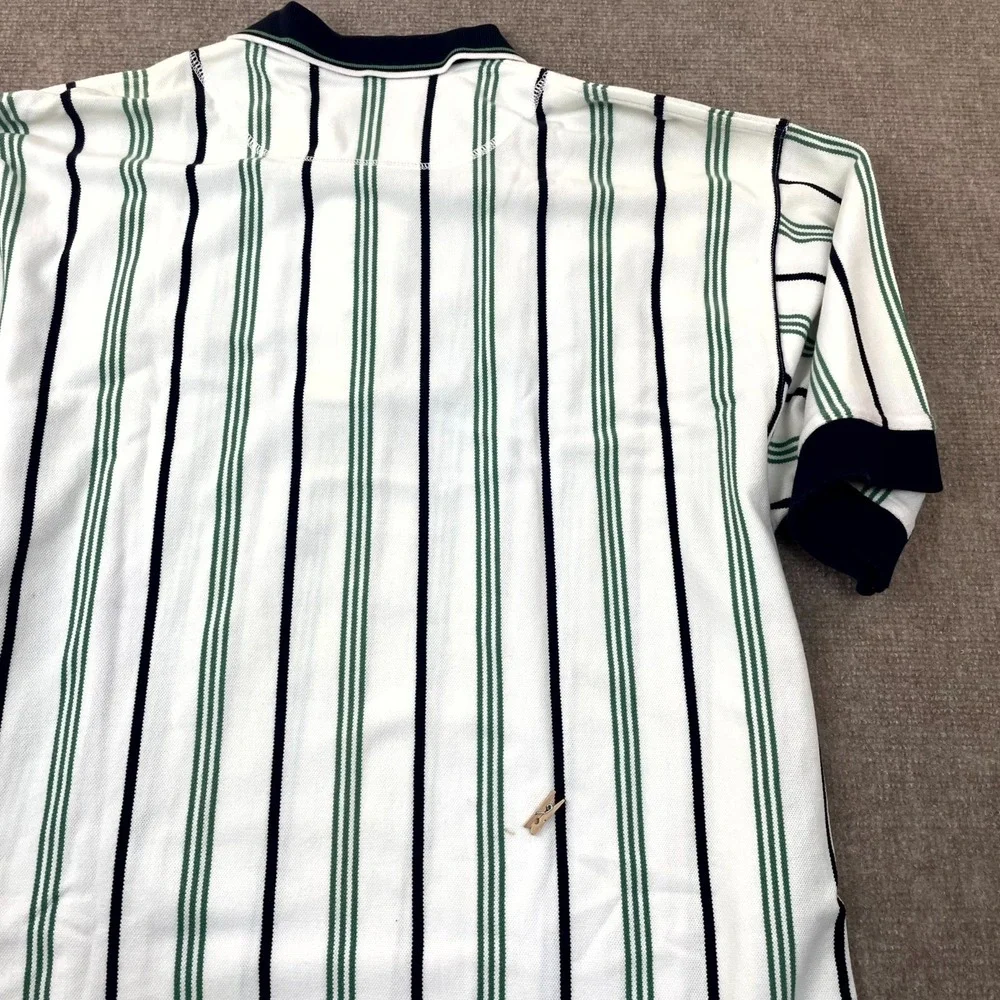 Cutter & Buck Grand Cypress Polo Shirt Mens XL White‎ Striped Cotton Performance